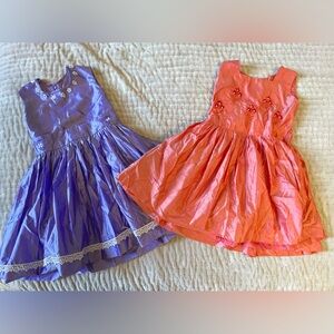 Lot of 2 Stunning Violet & Rose Tea Party Dresses Costumes Princess Role Play